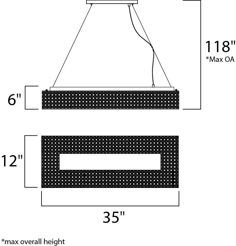 Glimmer Linear Pendant Ceiling Light
