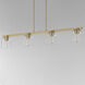 Scoop 4 Light 46 inch Natural Aged Brass Linear Pendant Ceiling Light in Clear