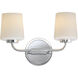 Durham 2 Light 13.75 inch Polished Chrome Wall Sconce Wall Light
