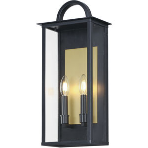 Manchester 2 Light 20 inch Black Outdoor Wall Mount