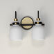 Milk 2 Light 13.5 inch Satin Brass Bath Vanity Wall Light in Black and Satin Brass
