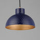 Rockport 1 Light 10 inch Glossy Navy and Natural Aged Brass Single Pendant Ceiling Light in Green and Natural Aged Brass