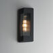 Triform 1 Light 14 inch Black and Antique Brass Outdoor Wall Mount
