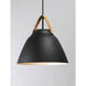 Nordic 1 Light 19 inch Tan Leather and Black Single Pendant Ceiling Light