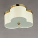 Clover 3 Light 14 inch Satin Brass Flush Mount Ceiling Light