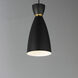 Carillon 1 Light 7 inch Black with Satin Brass Mini Pendant Ceiling Light in Black and Satin Brass, Elongated