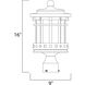 Santa Barbara DC 3 Light 16 inch Sienna Outdoor Pole/Post Mount