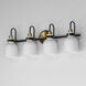 Milk 4 Light 30.5 inch Satin Brass Bath Vanity Wall Light in Black and Satin Brass