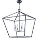Abode 4 Light 24.5 inch Textured Black and Polished Nickel Single-Tier Chandelier Ceiling Light in Textured Black/Polished Nickel