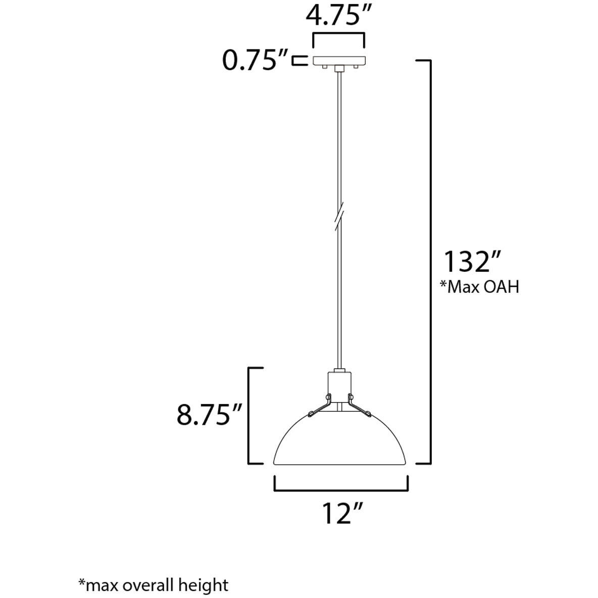 Dawn 1 Light 12 inch Satin Nickel Single Pendant Ceiling Light in Satin Brass
