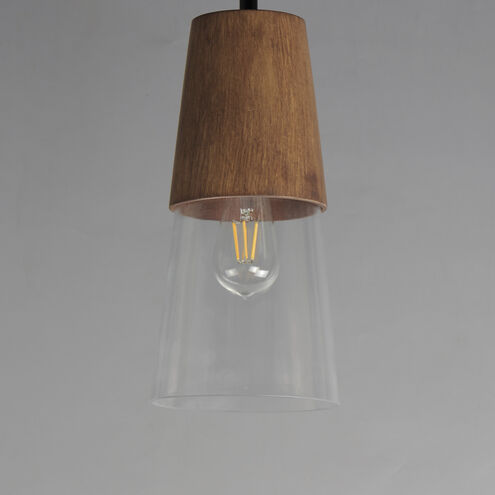 Carpenter 1 Light 6.5 inch Walnut and Black Mini Pendant Ceiling Light