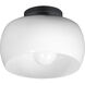 Glazed 1 Light 11 inch White and Black Flush Mount Ceiling Light