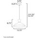 Carillon 1 Light 15.75 inch White and Satin Brass Single Pendant Ceiling Light