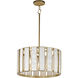 Miramar 3 Light 18 inch Capiz and Natural Aged Brass Single Pendant Ceiling Light