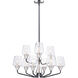 Goblet 9 Light 27 inch Black and Satin Nickel Multi-Tier Chandelier Ceiling Light