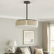 Draughtsman 4 Light 18 inch Natural Wood and Charcoal Flush Mount Ceiling Light