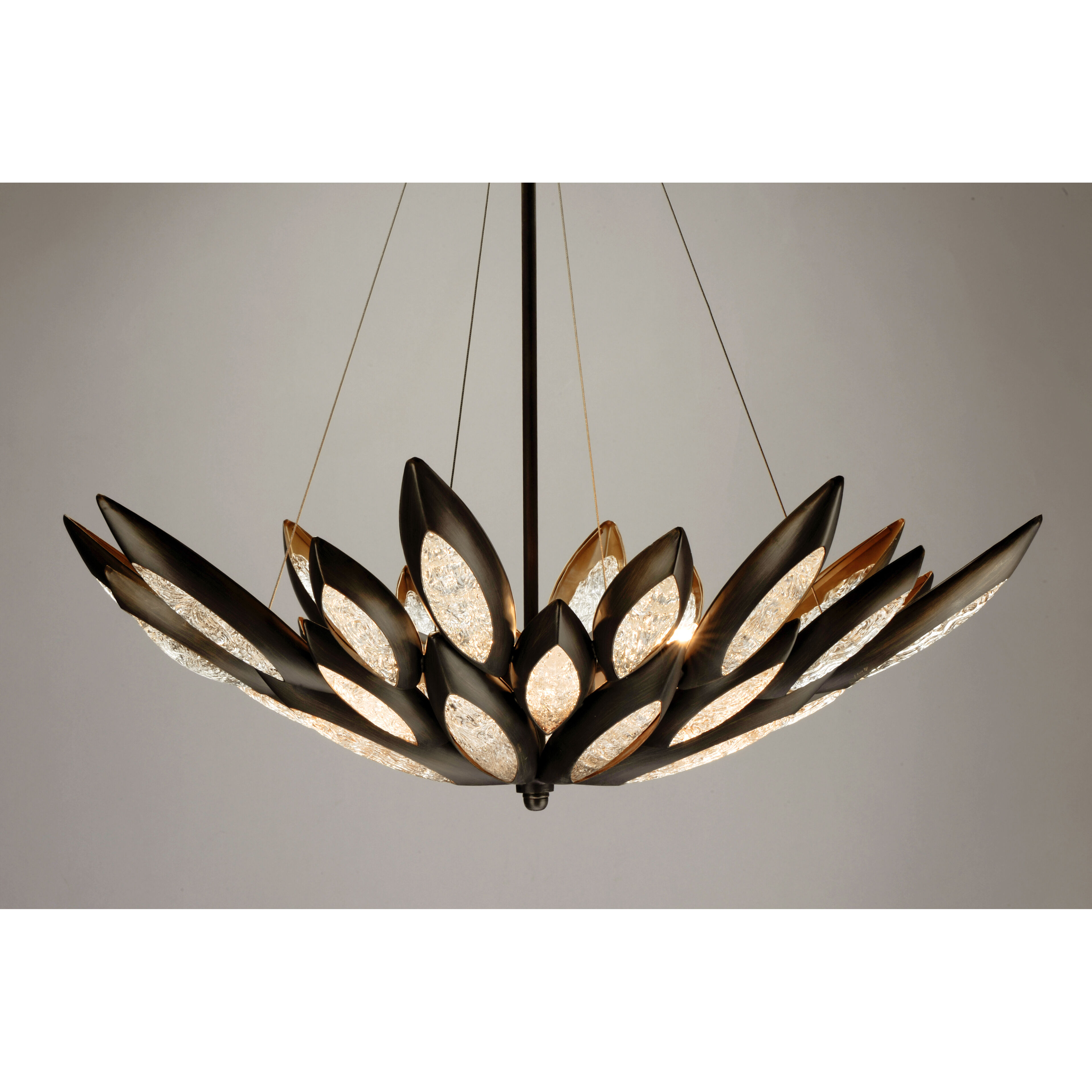 Lotus 8 Light 30.5 inch Burnished Bronze Single Pendant Ceiling Light