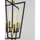 Wings 4 Light 12 inch Black/Satin Brass Multi-Light Pendant Ceiling Light