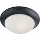 Essentials - 585x 2 Light 14 inch Black Flush Mount Ceiling Light in Frosted