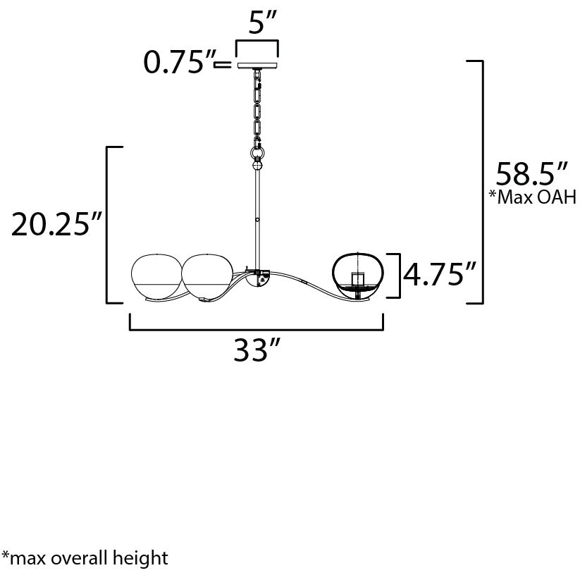 Lucerne 6 Light 33 inch Black and Natural Aged Brass Single-Tier Chandelier Ceiling Light