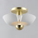 Poppy LED 11.75 inch White with Satin Brass Flush Mount Ceiling Light in White and Satin Brass