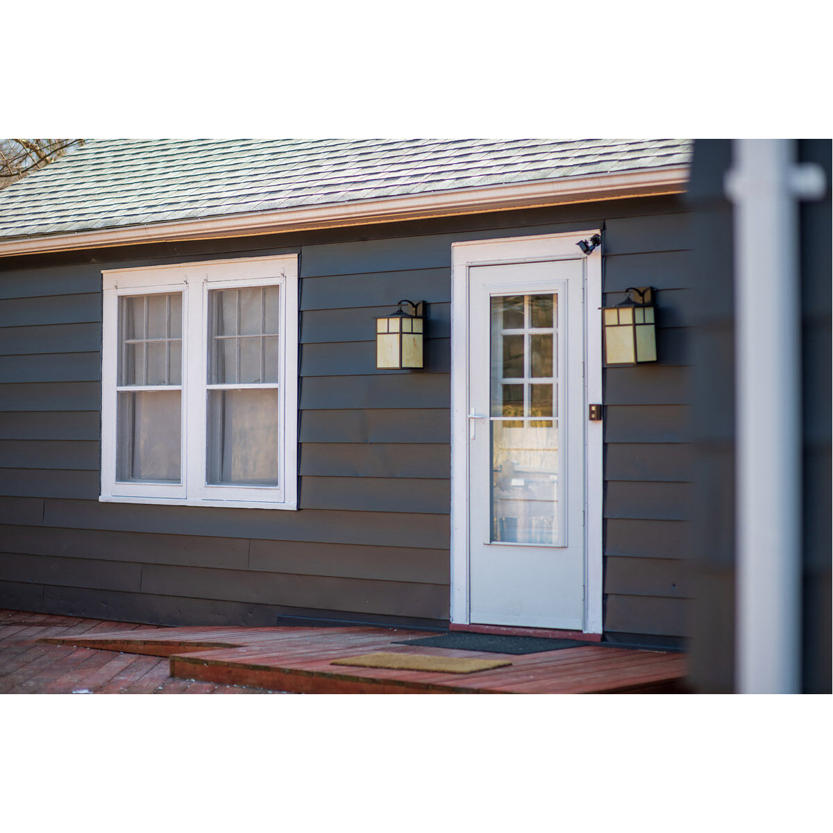 Coldwater 2 Light 9 inch Burnished Outdoor Ceiling Mount in Honey