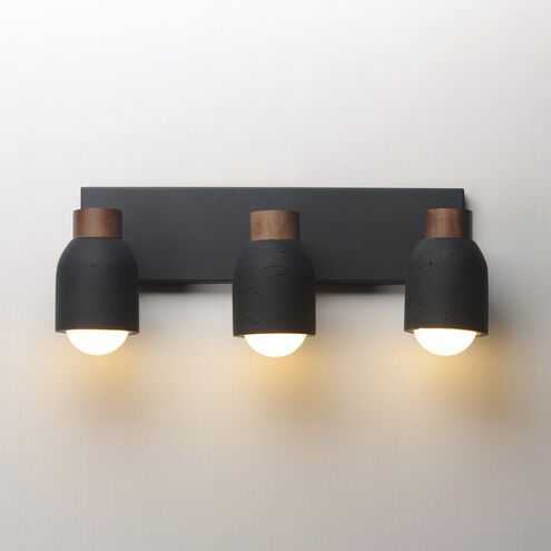 Pompeii 3 Light 21 inch Lava and Black Bath Vanity Wall Light