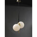 Vesper 2 Light 10 inch Satin Brass/Black Single Pendant Ceiling Light