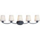 Shelter 5 Light 37.5 inch Black Bath Vanity Wall Light