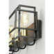Liner 4 Light 28.5 inch Black and Satin Brass Bath Vanity Wall Light