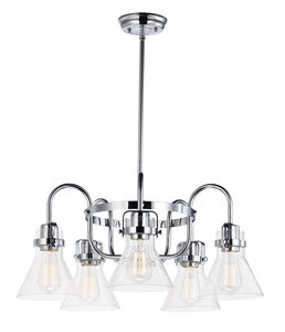 Seafarer 5 Light 24 inch Polished Chrome Single-Tier Chandelier Ceiling Light in Without Bulb