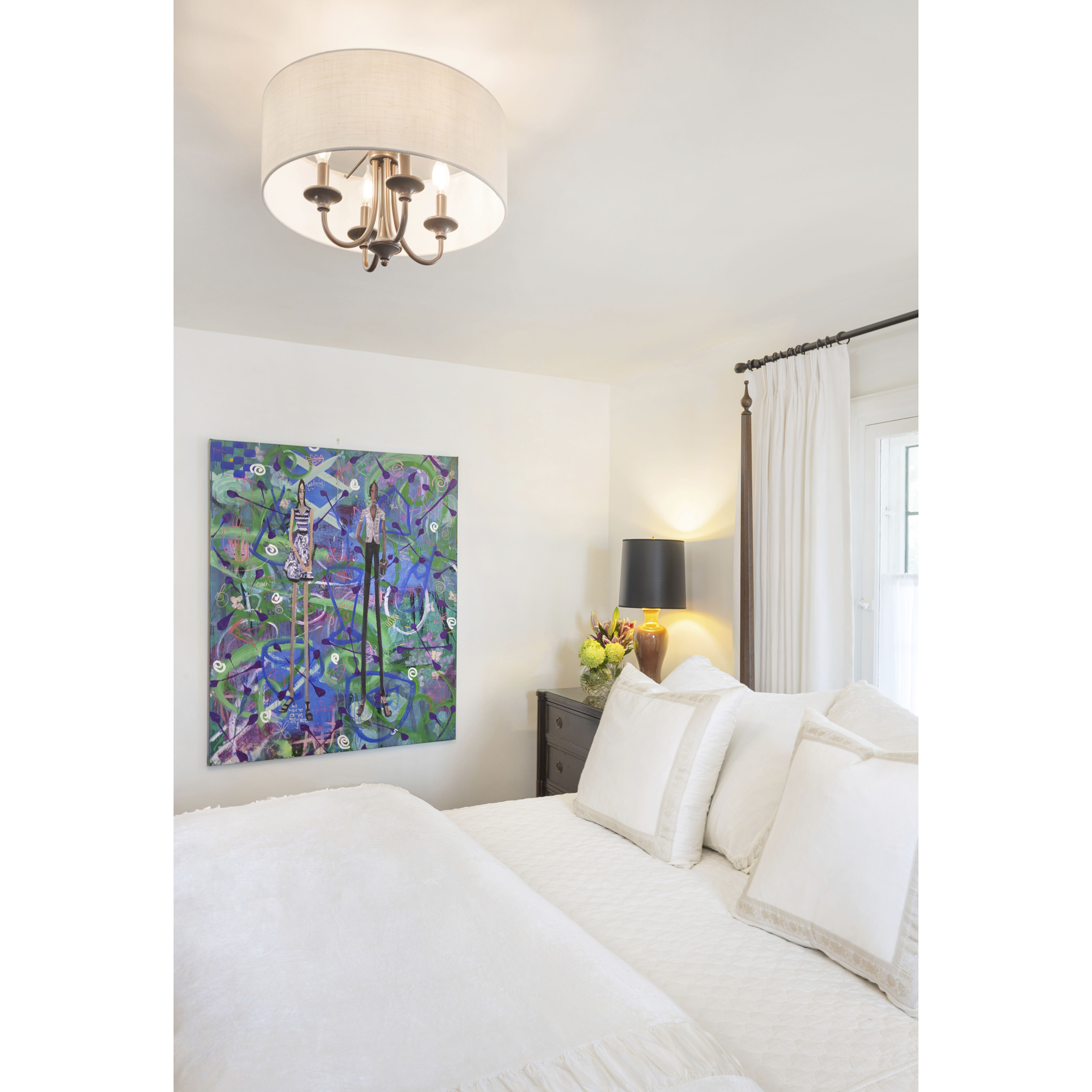 Maxim 10013OMOI Bongo 4 Light 18 inch Oil Rubbed Bronze Semi Flush Mount Ceiling Light