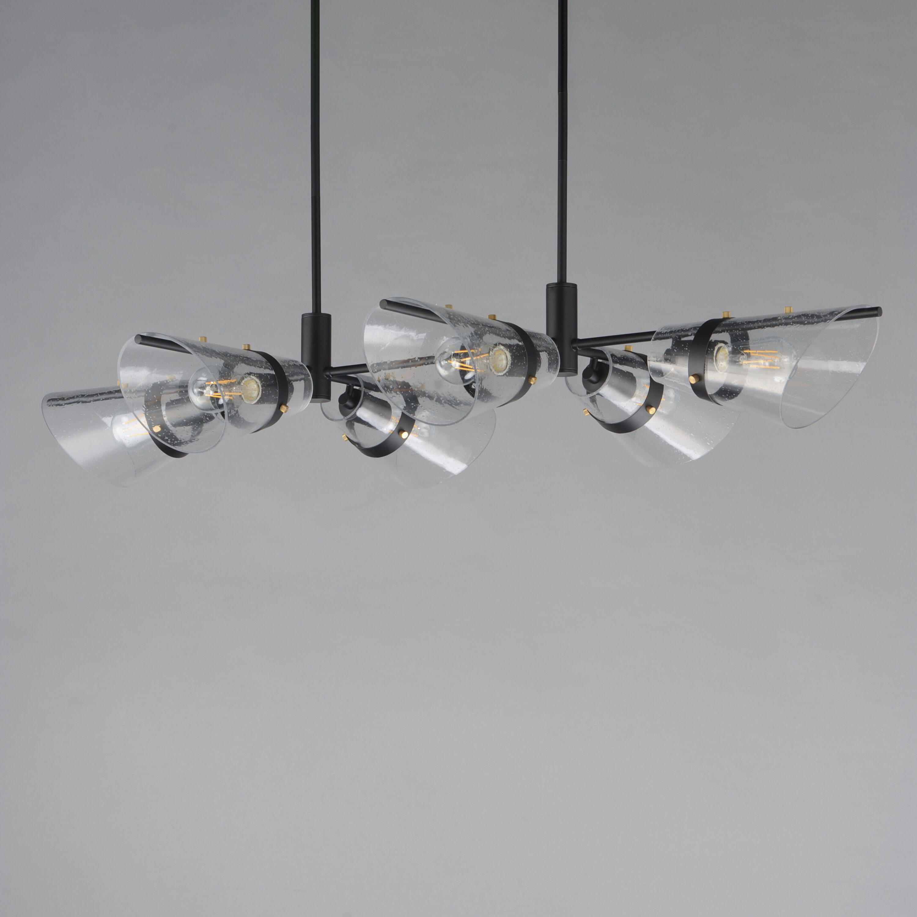 Finch Linear Pendant Ceiling Light in Seedy, Dark BronzeandAntique Brass