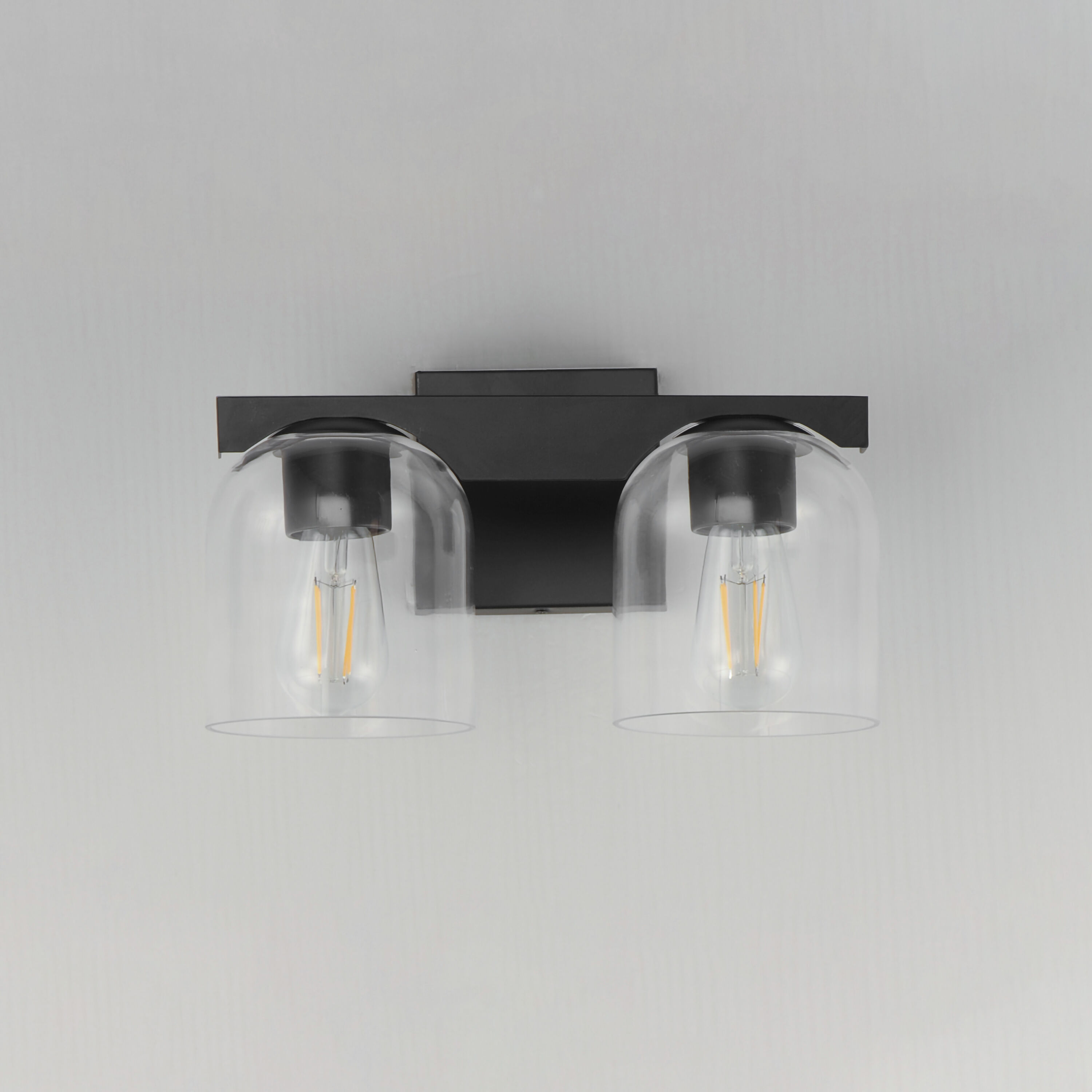 Scoop 2 Light 13.5 inch Black Bath Vanity Wall Light in Clear