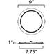 Slim Baffle LED 9 inch White Flush Mount Ceiling Light