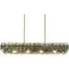Loren 4 Light 54 inch Weathered Brass Linear Pendant Ceiling Light