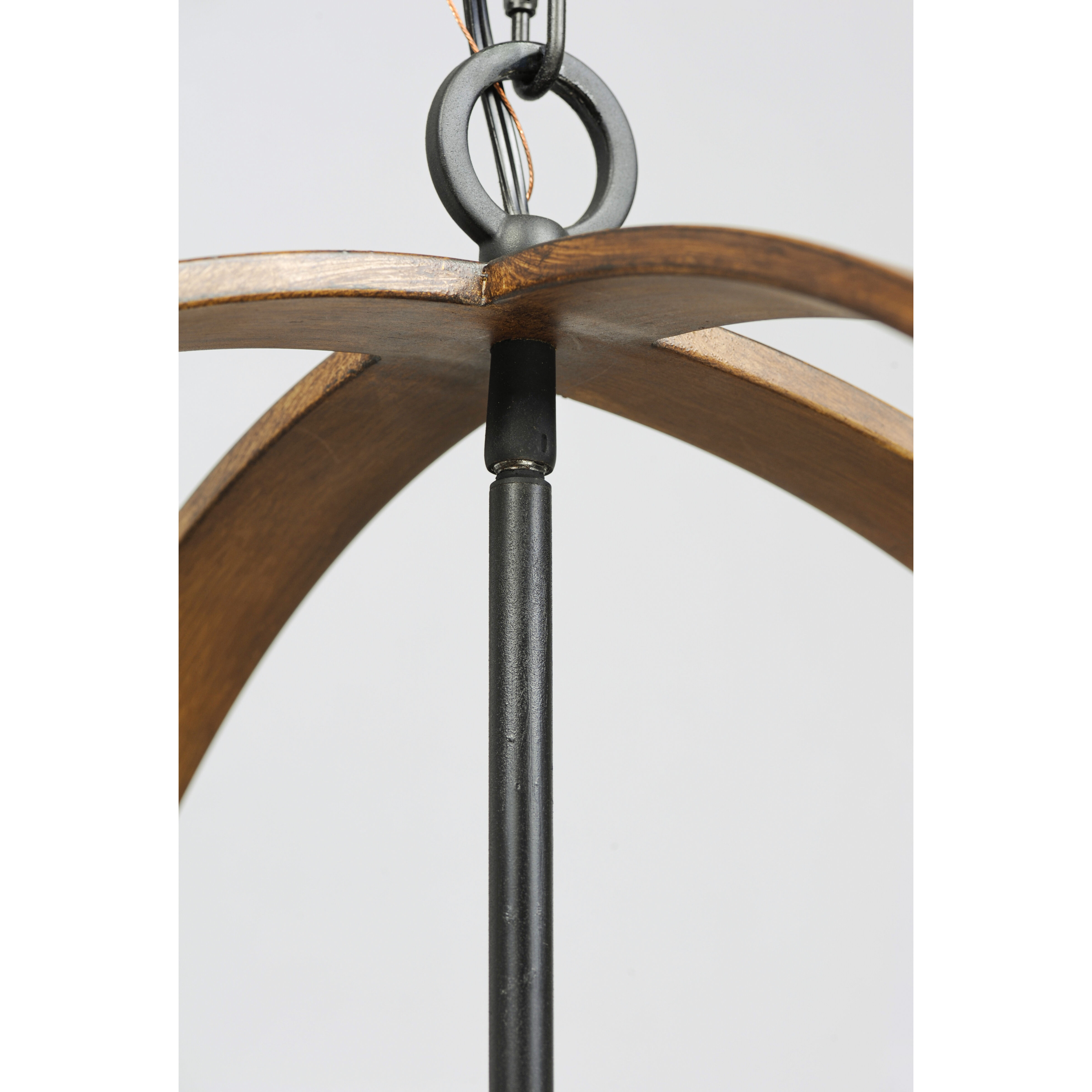 Compass 6 Light 30 inch Antique Pecan/Black Single Pendant Ceiling Light in Antique Pecan and Black