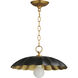 Primrose 1 Light 16 inch Black and Gold Leaf Single Pendant Ceiling Light