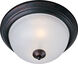 Essentials - 584x 2 Light 14 inch Oil Rubbed Bronze Flush Mount Ceiling Light in Frosted, 60