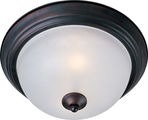 Essentials - 584x 2 Light 14 inch Oil Rubbed Bronze Flush Mount Ceiling Light in Frosted, 60