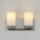 Lateral 2 Light 12 inch Satin Nickel Bath Vanity Wall Light in Satin White