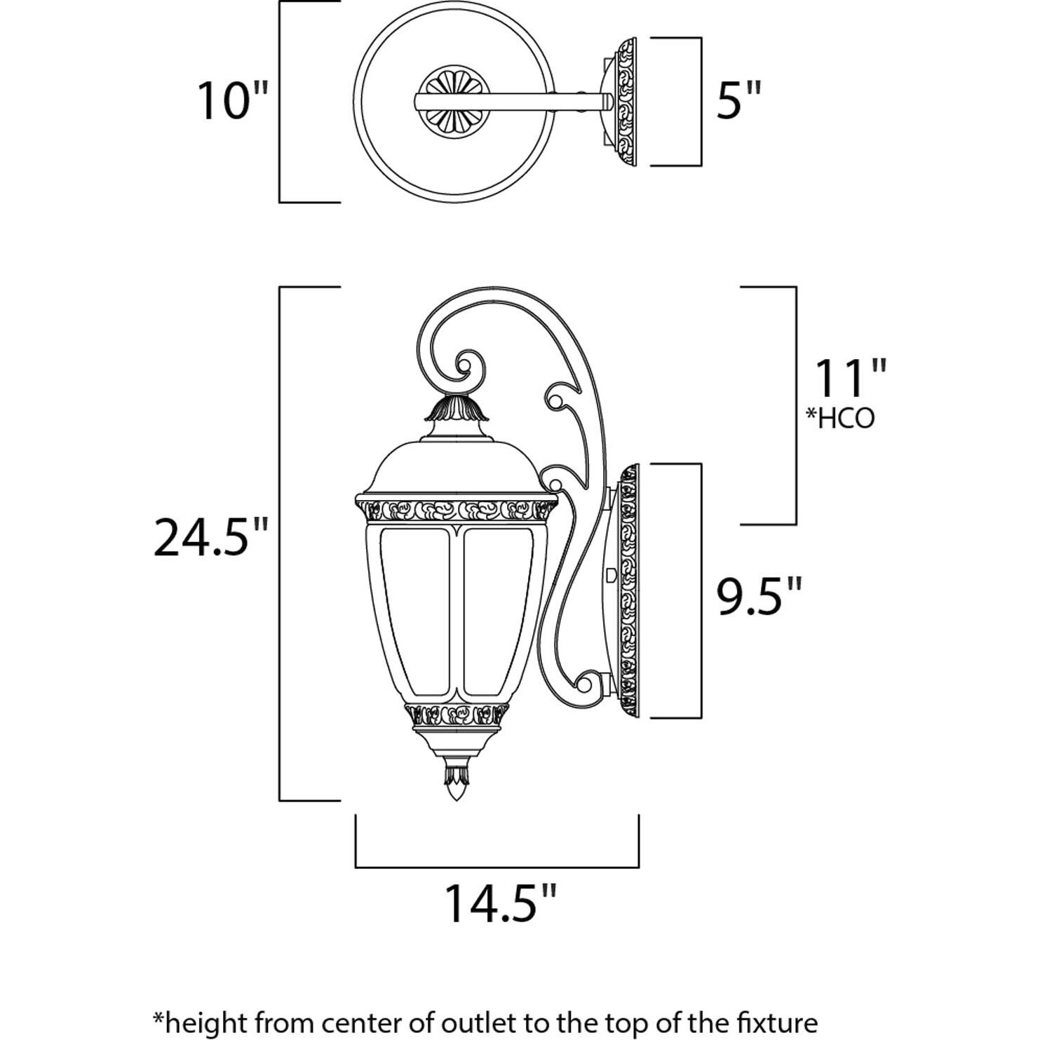 Knob Hill DC 3 Light 25 inch Sienna Outdoor Wall Mount