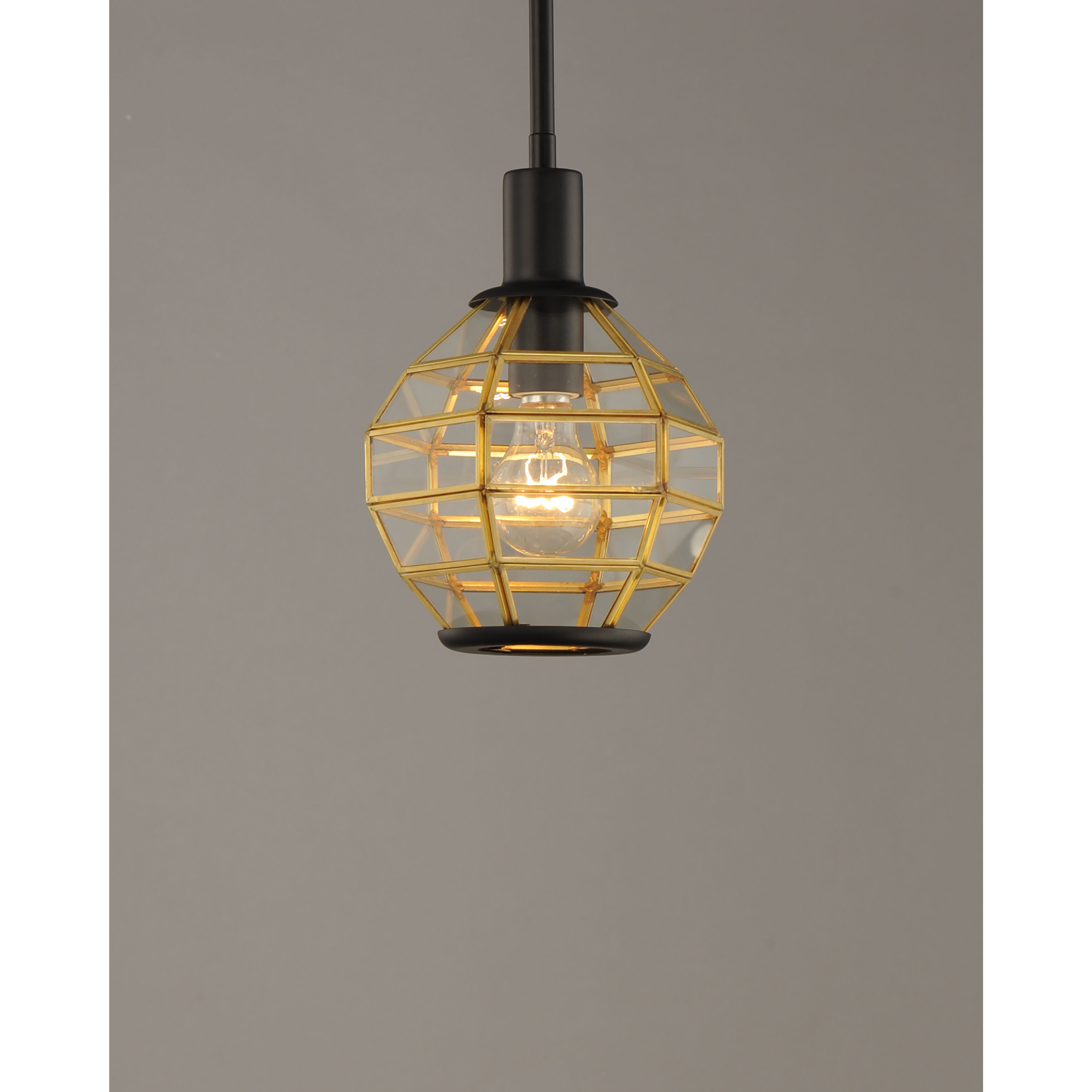 Heirloom 1 Light 7.5 inch Black/Burnished Brass Mini Pendant Ceiling Light