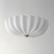 Bundt 3 Light 15.5 inch White and Natural Aged Brass Semi-Flush Mount Ceiling Light