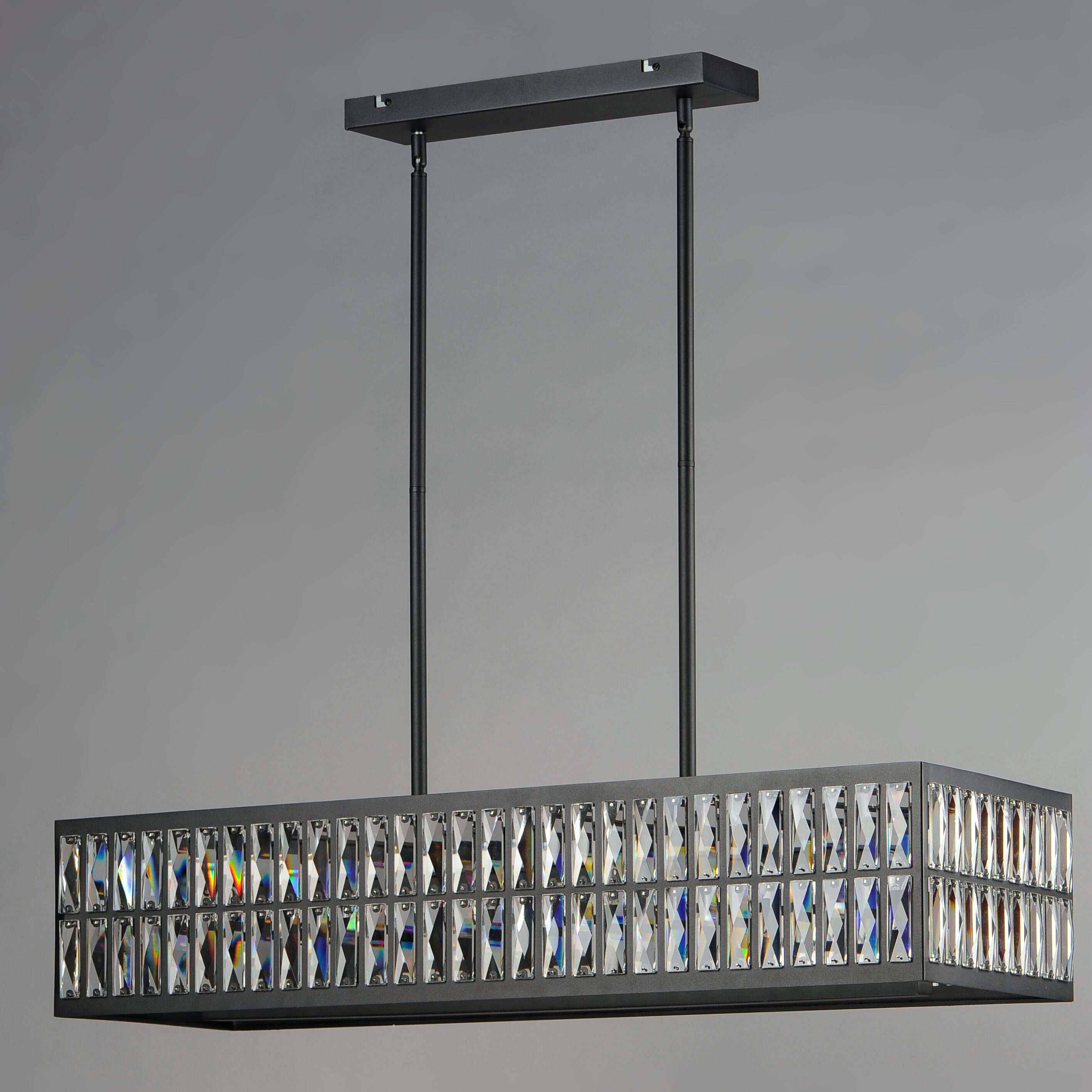 Madeline 6 Light 38 inch Black Linear Pendant Ceiling Light