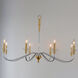 Clarion 8 Light 38 inch Polished Chrome and Satin Brass Chandelier Ceiling Light