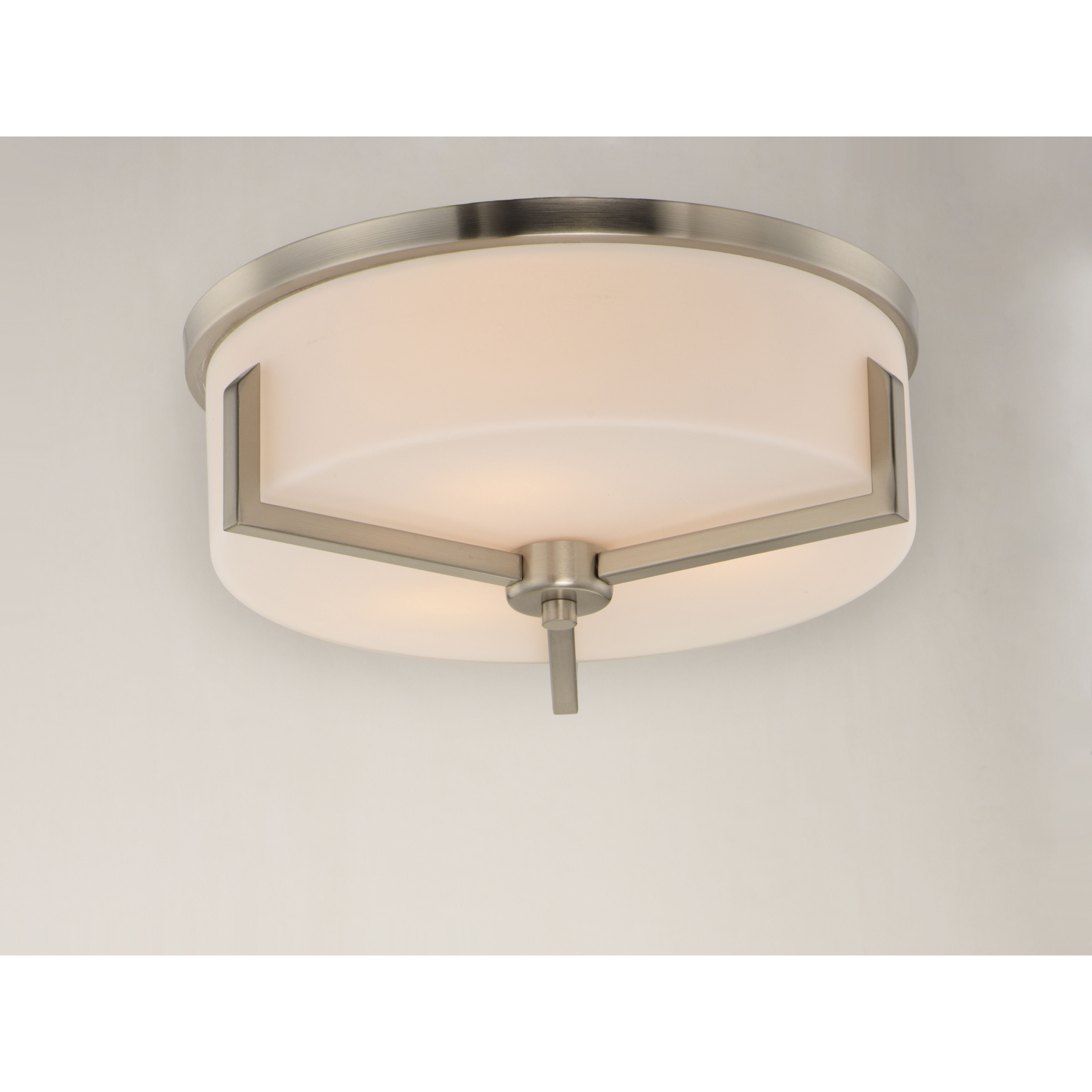 Dart 3 Light 14 inch Satin Nickel Flush Mount Ceiling Light