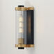 Opulent 1 Light 11 inch Black and Antique Brass Outdoor Wall Mount