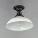 Granville 1 Light 12 inch White and Black Outdoor Flush Mount