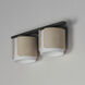 Draughtsman 2 Light 18 inch Natural Wood and Charcoal Bath Vanity Wall Light in Satin White
